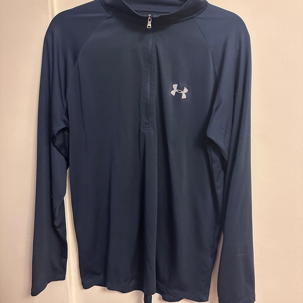 Under Armour Navy Blue Lightweight Quarter-Zip Shirt Jacket